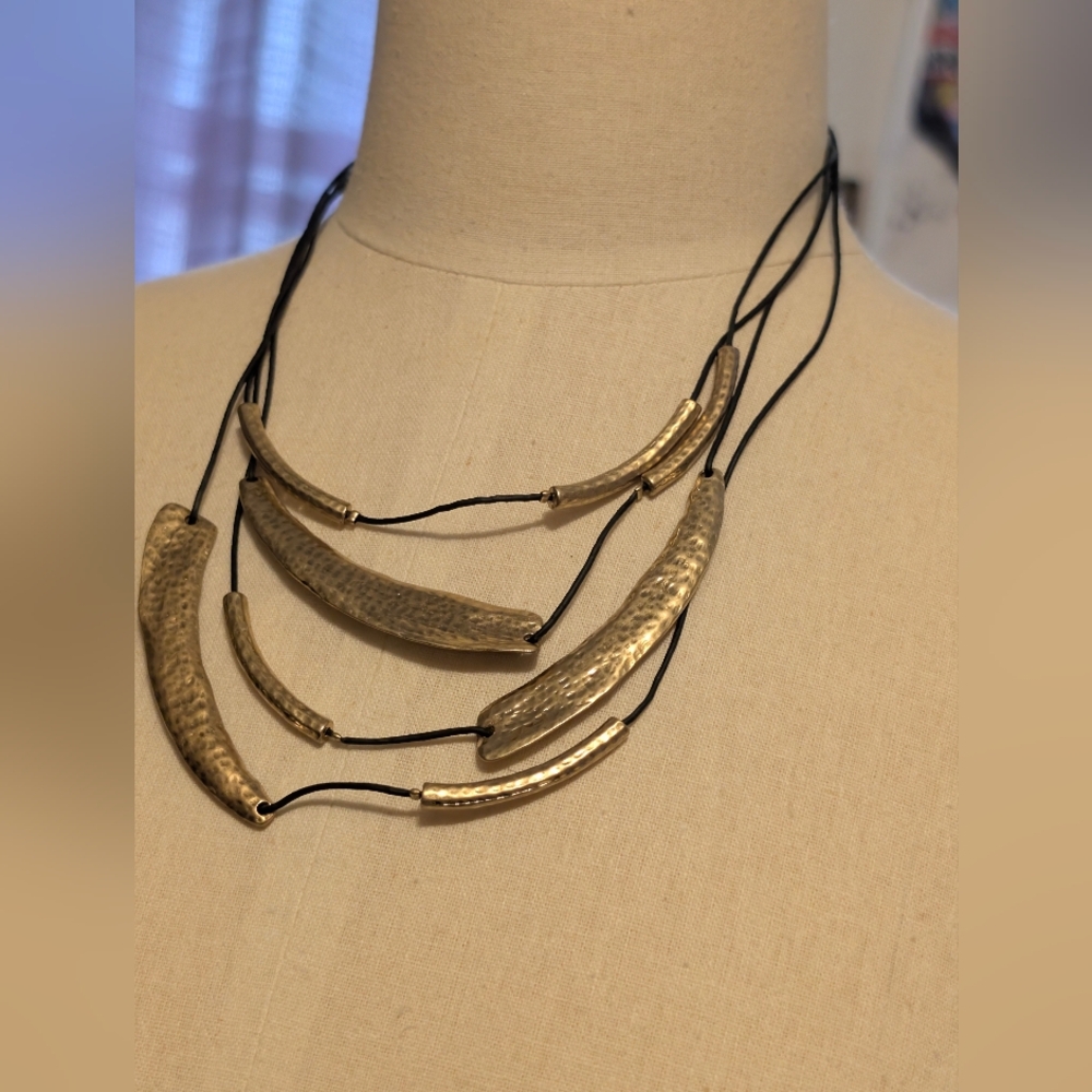 Elegant Gold Multi-Layer Necklace Designed By Chico's